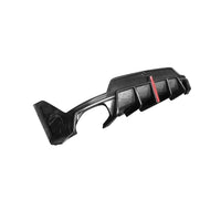 Carbon Diffuser met hoge vinnen en rode accentlijn voor BMW 3 Serie / M3 G20, G28 M-Sport LCI