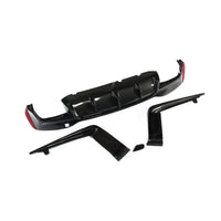 Carbon Diffuser met rode accentlijn voor BMW 5 Serie / M5 G30, G38 M-Sport
