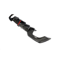 Carbon Diffuser met vinnen en rode accentlijn voor BMW 3 Serie / M3 G20, G28 M-Sport