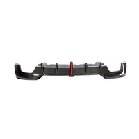 Carbon Diffuser met vinnen en rode accentlijn voor BMW 3 Serie / M3 G20, G28 M-Sport