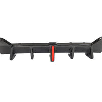 Carbon Diffuser met vinnen en rode accentlijn voor BMW 3 Serie / M3 G20, G28 M-Sport