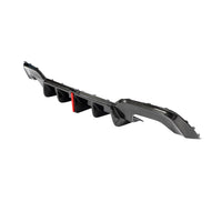 Carbon Diffuser met vinnen en rode accentlijn voor BMW 3 Serie / M3 G20, G28 M-Sport
