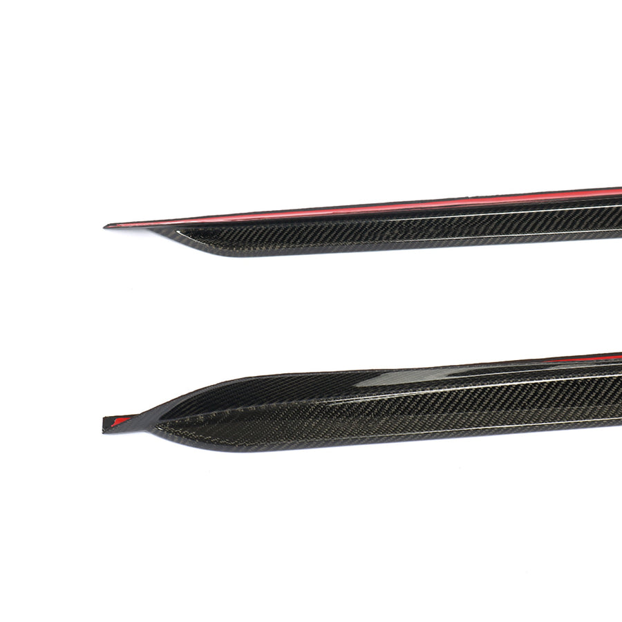Carbon Side Skirts met rode accentlijn voor BMW 1 Serie F40 M-Sport