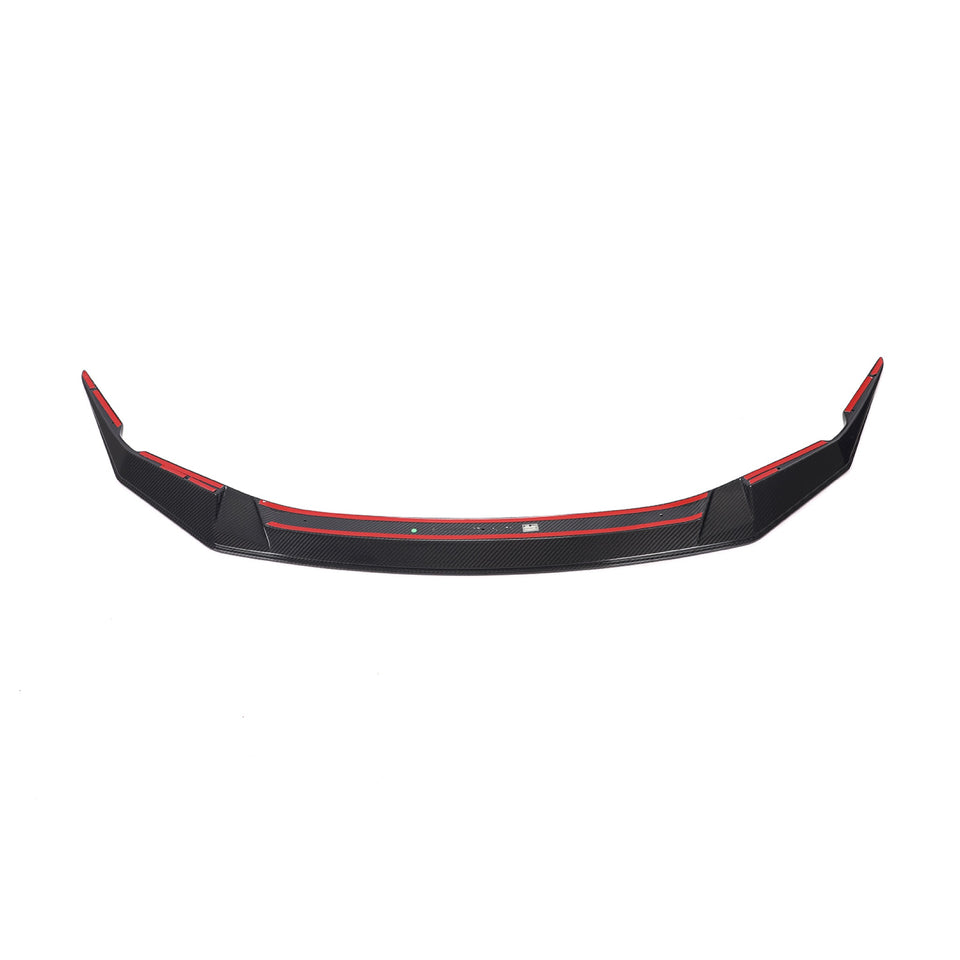 Dry Carbon Front Splitter Sedan met rode accentlijn voor BMW 5 Serie / M5 F90